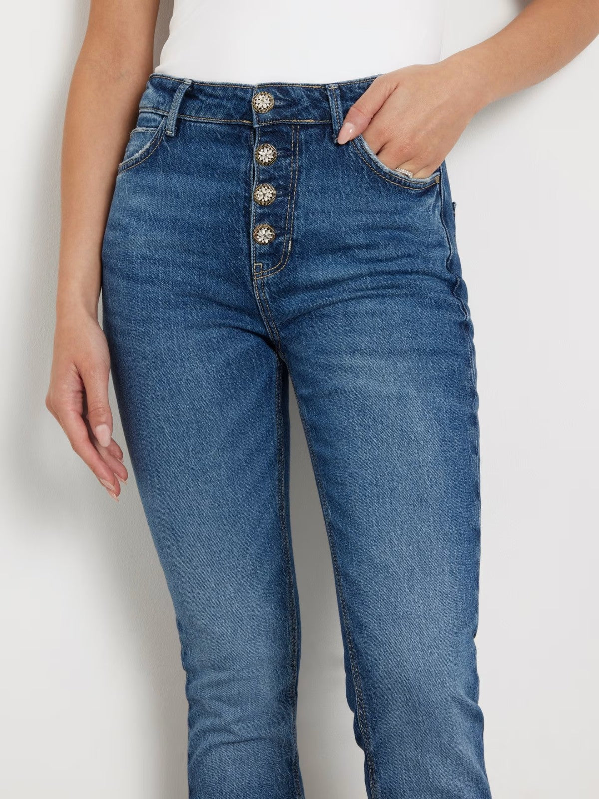 1981 Embellished Button Jeans