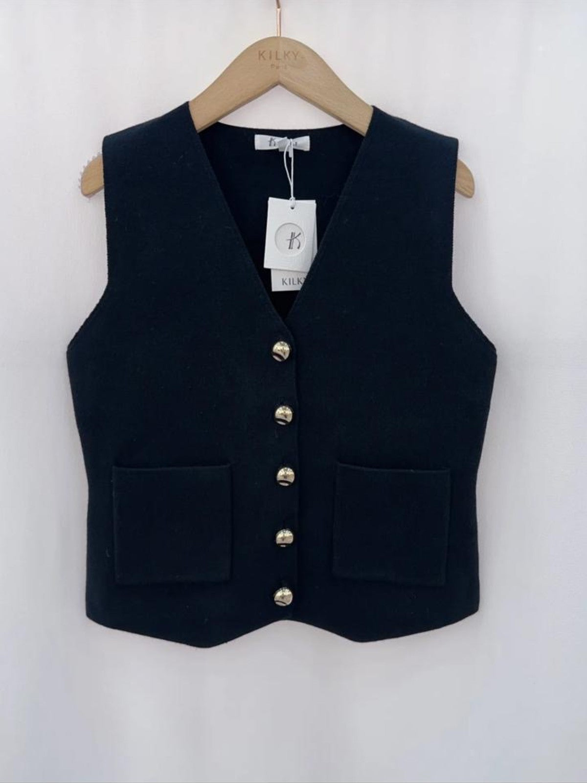 Elora Black Waistcoat