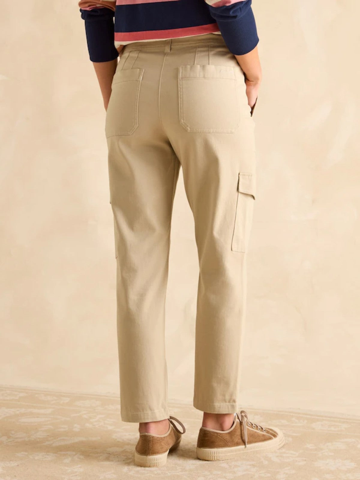 Cream Cargo Trousers