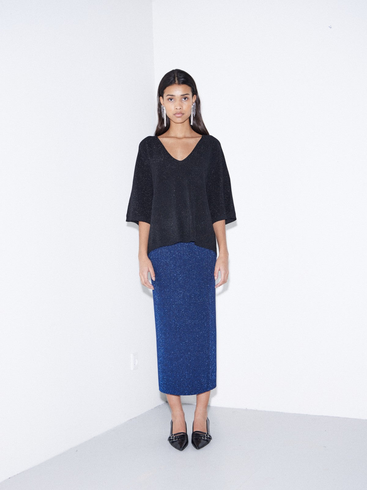 Cody Navy Knit Skirt