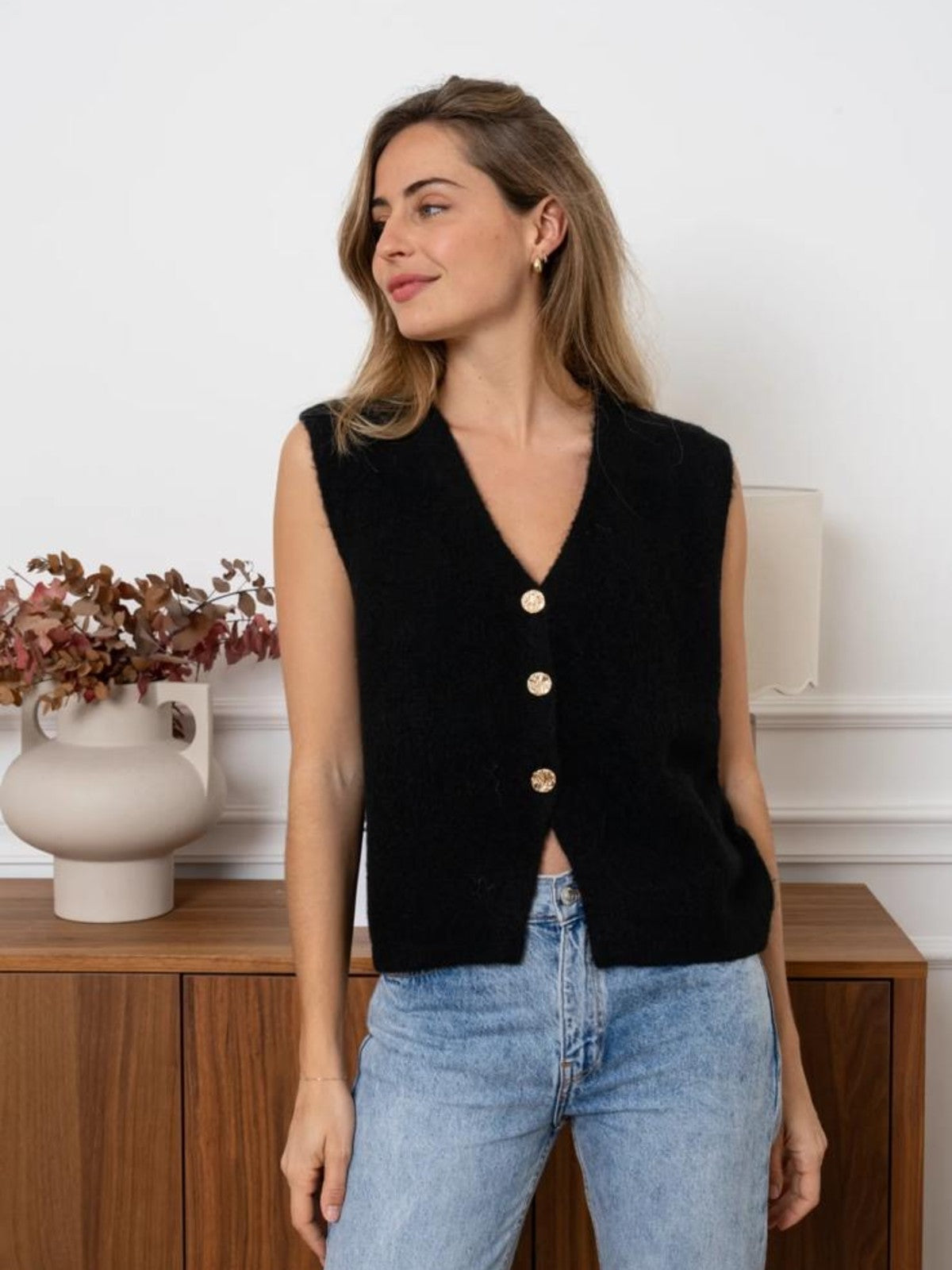 Hallie Black Waistcoat