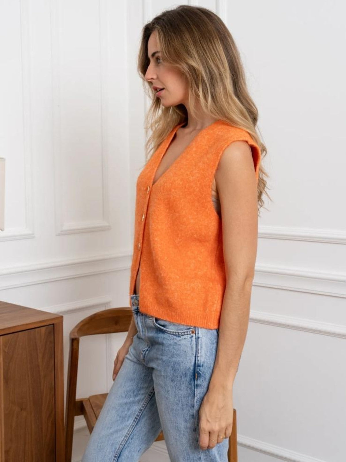 Hallie Orange Waistcoat