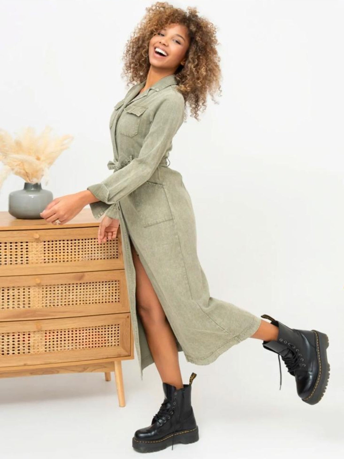 Callie Khaki Dress