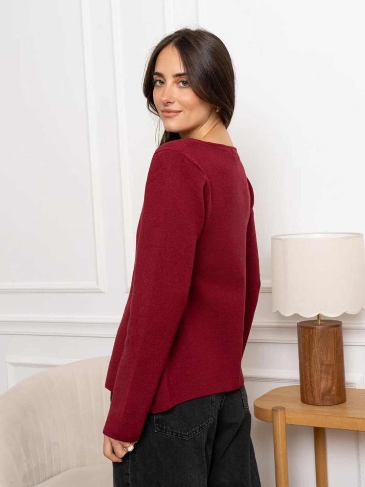 Nicole Burgundy Cardigan