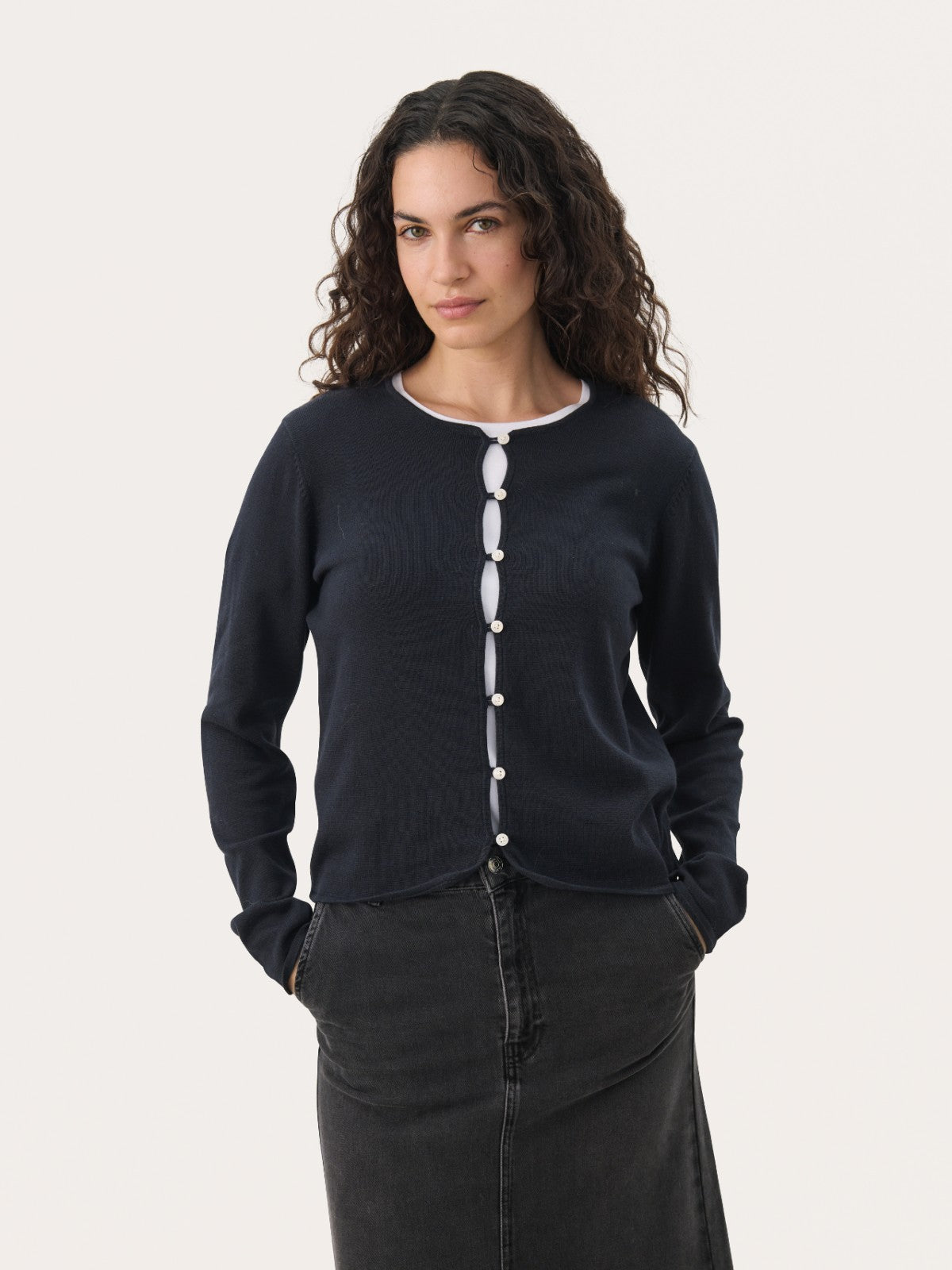 Pavline Navy Cardigan