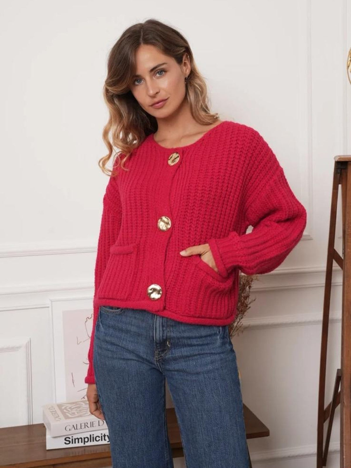 Abbie Red Cardigan