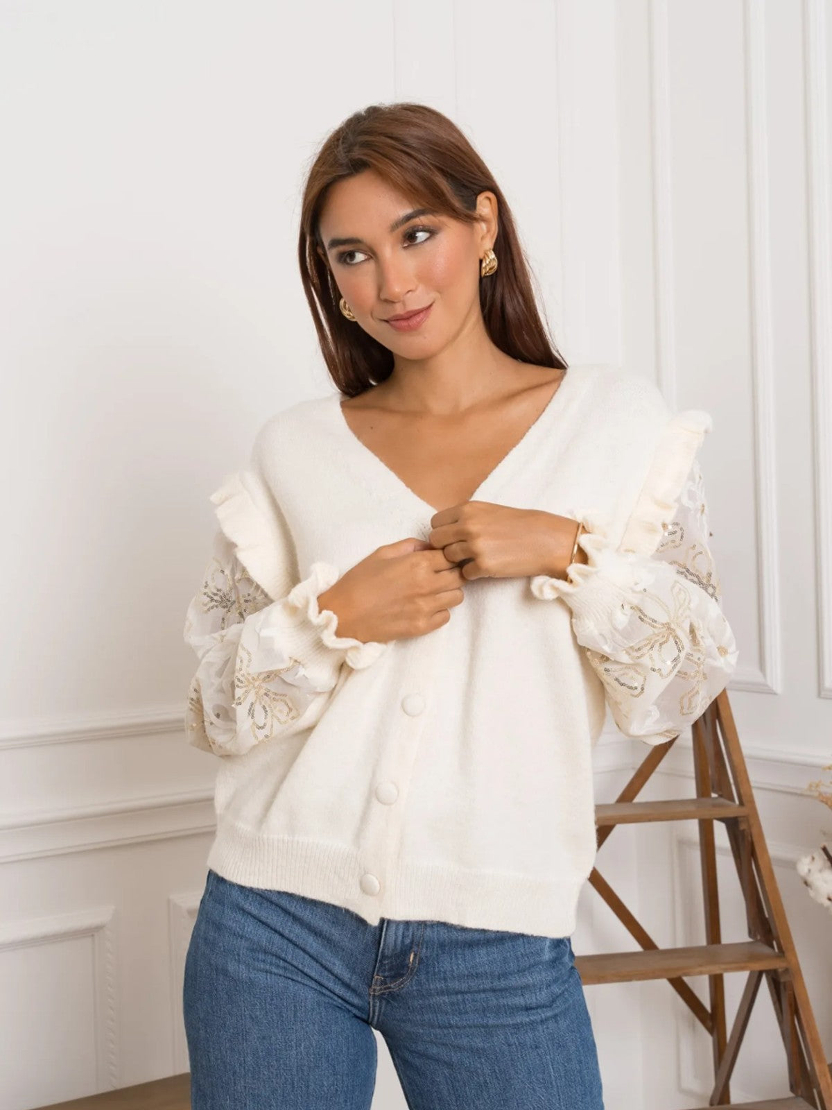 Sybil Cream Cardigan