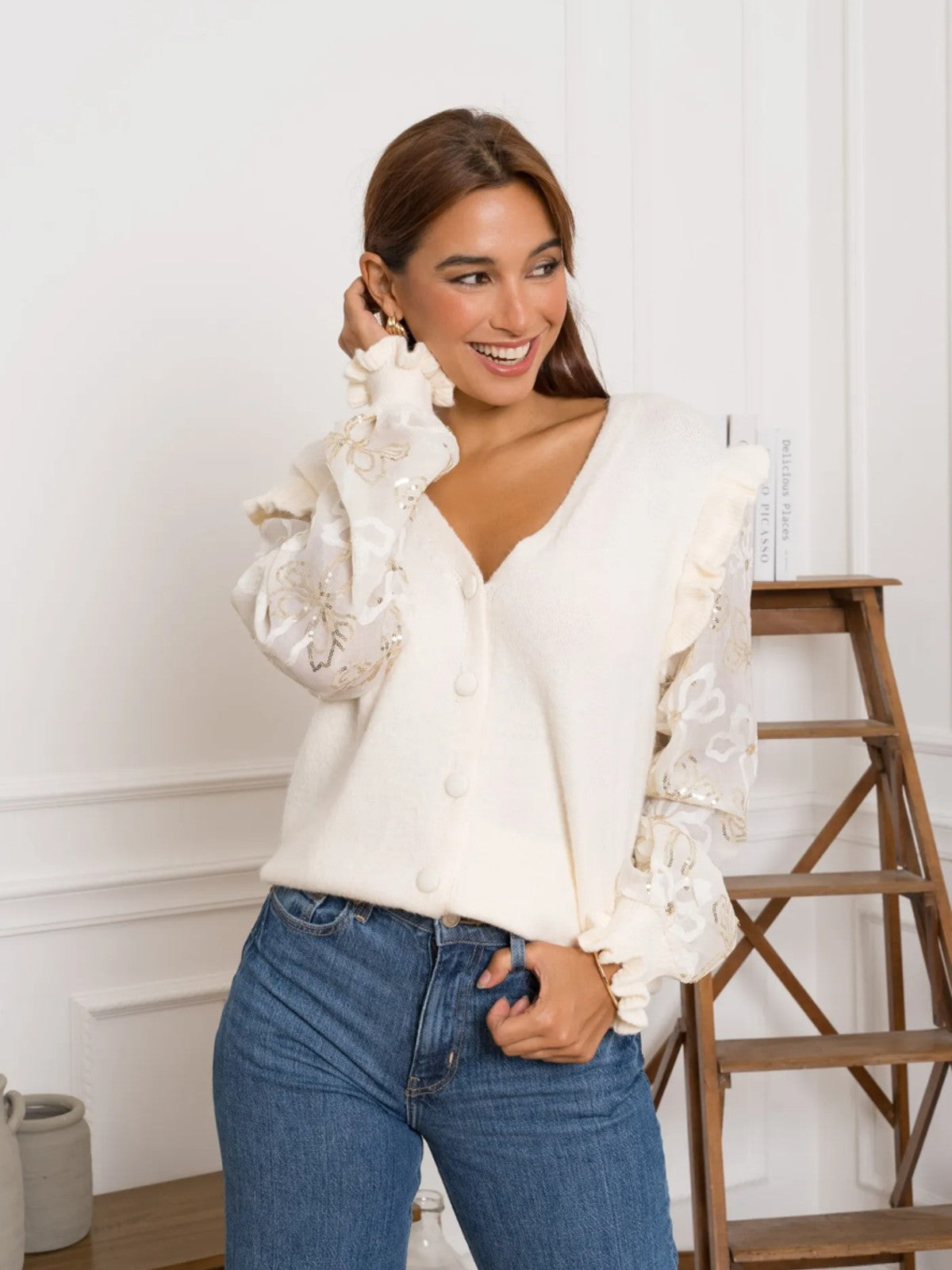 Sybil Cream Cardigan