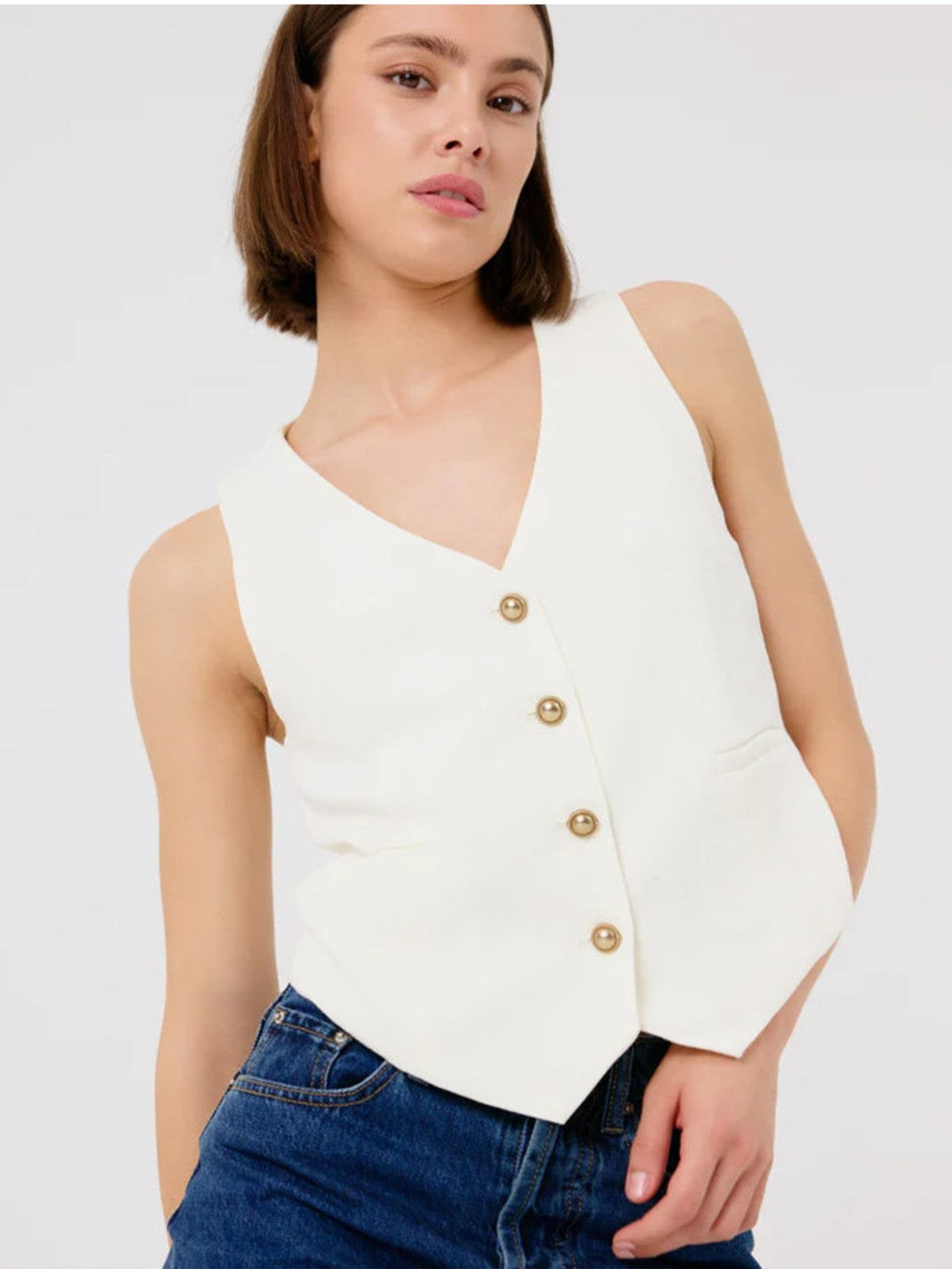 Chine Cream Waistcoat