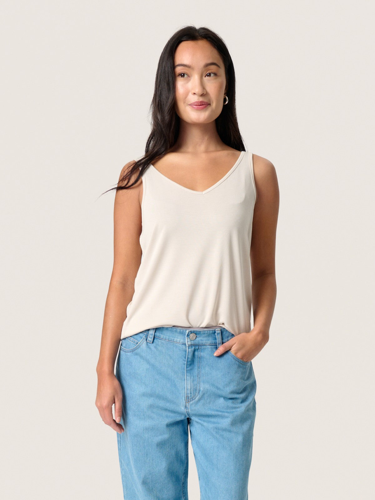 Columbine Beige Tank Top