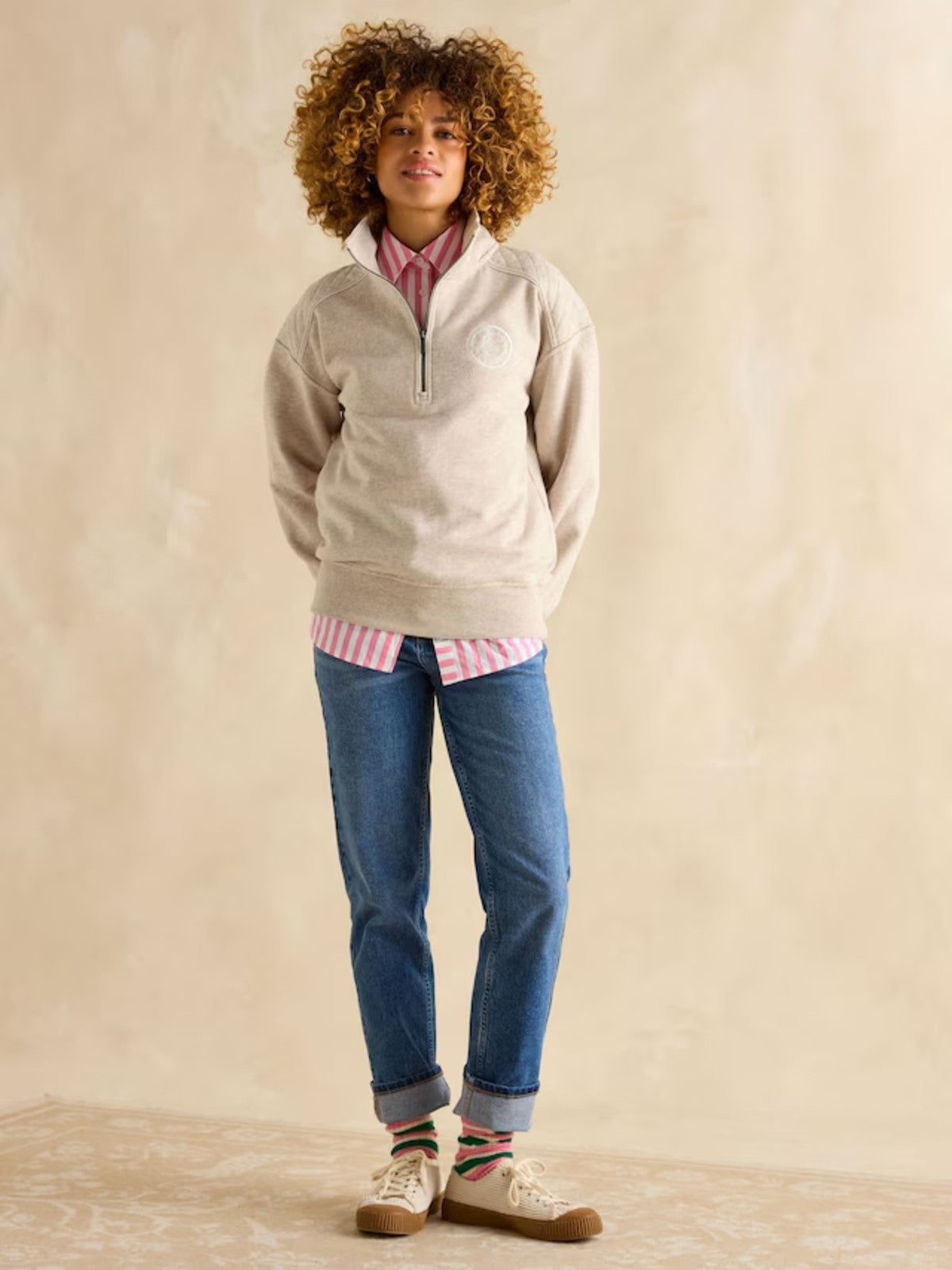 Racquet Beige Sweatshirt