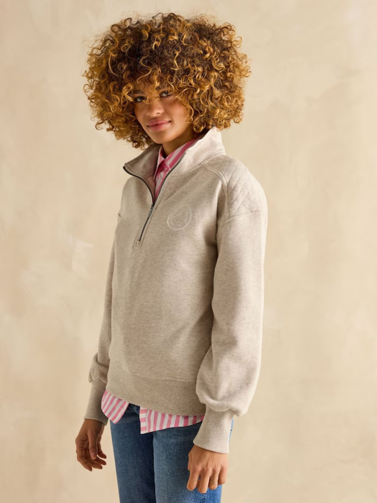 Racquet Beige Sweatshirt